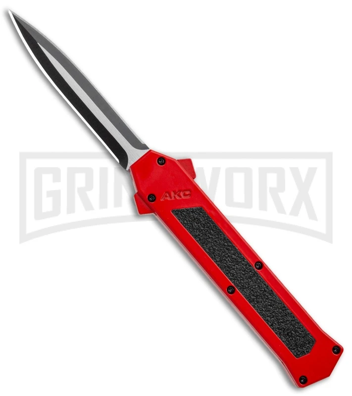 AKC F-16 Red D/A Dagger OTF Automatic Knife - Dagger Two Tone Plain 3 AKC F-16 Red D/A Dagger OTF Automatic Knife - Dagger Two Tone Plain