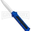 AKC F-16 Blue D/A OTF Automatic Knife - Dagger Satin Plain -Akc AKC F 16 DA Dagger OTF Blue Satin BHQ 93753 jr large