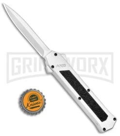 AKC F-16 White D/A OTF Automatic Knife - Dagger Satin Plain 9 AKC F-16 White D/A OTF Automatic Knife - Dagger Satin Plain -Akc AKC F 16 DA Dagger OTF White Satin BHQ 94221 jr bottlecap large