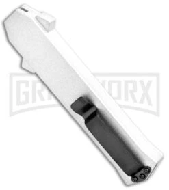 AKC F-16 White D/A OTF Automatic Knife - Dagger Satin Plain 8 AKC F-16 White D/A OTF Automatic Knife - Dagger Satin Plain -Akc AKC F 16 DA Dagger OTF White Satin BHQ 94221 jr side large