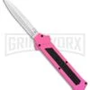AKC F-16 Pink D/A OTF Automatic Knife - Bayonet Satin Plain -Akc AKC F 16 Pink DA OTF Auto Bayo Satin GX 37618 jr large