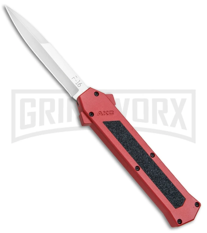 AKC F-16 Red D/A OTF Automatic Knife - Bayo Satin Plain 3 AKC F-16 Red D/A OTF Automatic Knife - Bayo Satin Plain