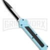 AKC F-16 Teal D/A OTF Automatic Knife - Bayonet Two Tone Plain 2 AKC F-16 Teal D/A OTF Automatic Knife - Bayonet Two Tone Plain -Akc AKC F 16 Teal DA OTF Auto Bayo TT Plain GX 35011 jr large