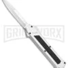 AKC F-16 White D/A OTF Automatic Knife - Bayo Satin Plain -Akc AKC F 16 White DA OTF Bayo Satin Plain BP 23853 jr large