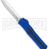 AKC F-20 Blue D/A OTF Automatic Dagger Knife - Satin Plain -Akc AKC F 20 DA Dagger OTF Auto Blue Satin BHQ 141098 jr 2 large