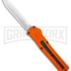 AKC F-20 Orange D/A OTF Drop Point Automatic Knife - Satin Plain -Akc AKC F 20 DA Dagger OTF Auto Orange Satin BHQ 140491 jr large