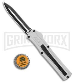 AKC F-20 White Aluminum D/A Dagger OTF Automatic Knife - Two Tone Plain 9 AKC F-20 White Aluminum D/A Dagger OTF Automatic Knife - Two Tone Plain -Akc AKC F 20 DA Dagger OTF Auto White Aluminum TT BHQ 179206 jr bottlecap large
