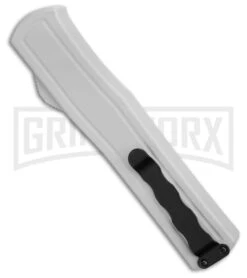 AKC F-20 White Aluminum D/A Dagger OTF Automatic Knife - Two Tone Plain 8 AKC F-20 White Aluminum D/A Dagger OTF Automatic Knife - Two Tone Plain -Akc AKC F 20 DA Dagger OTF Auto White Aluminum TT BHQ 179206 jr spine side large