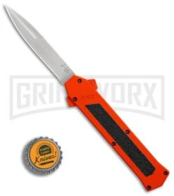 AKC F-16 Orange D/A OTF Automatic Knife - Bayo Satin Plain -Akc AKC F16 Orange DA Bayo Satin Plain BP 25689 er bottlecap large