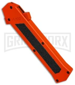 AKC F-16 Orange D/A OTF Automatic Knife - Bayo Satin Plain -Akc AKC F16 Orange DA Bayo Satin Plain BP 25689 er spine large