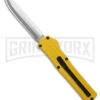 AKC F-20 D/A Drop Point Yellow OTF Automatic Knife - Satin Plain -Akc AKC F20 DA DP OTF AK Yelow 3in Satin BHQ 178601 td large
