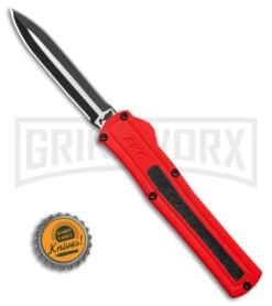AKC F-20 D/A Dagger Dark Red Aluminum OTF Automatic Knife - Two Tone Plain 9 AKC F-20 D/A Dagger Dark Red Aluminum OTF Automatic Knife - Two Tone Plain -Akc AKC F20 DA Dagger OTF AK Red Alum 3in Two Tone BHQ 178590 td size large