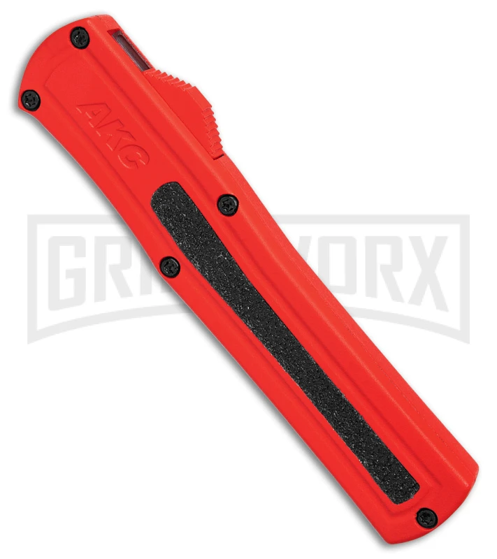 AKC F-20 D/A Dagger Dark Red Aluminum OTF Automatic Knife - Two Tone Plain 4 AKC F-20 D/A Dagger Dark Red Aluminum OTF Automatic Knife - Two Tone Plain - Image 2