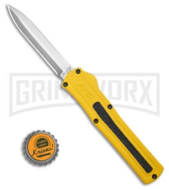 AKC F-20 D/A Dagger Yellow Aluminum OTF Automatic Knife - Satin Plain 9 AKC F-20 D/A Dagger Yellow Aluminum OTF Automatic Knife - Satin Plain -Akc AKC F20 DA OTF AK Dagger yellow Alum 3in Satin BHQ 178761 td size large