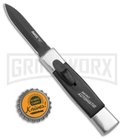 AKC Minion Concord Polish/Black OTF Automatic Knife - Black Dagger -Akc AKC Minion Concord Polish Black OTF Auto Black Dagger GX 41032 jr bottlecap large