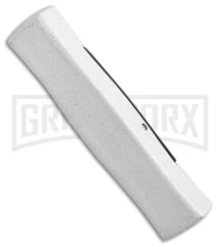 AKC Minion Concord White/Black OTF Automatic Knife - Flat Grind Black Plain -Akc AKC Minion Concord White Black OTF Auto Flat Grind Black Plain GX 14514 jr side large