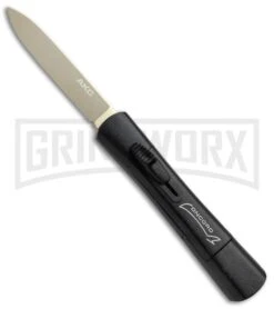 Akc 48 AKC Concord Black OTF Automatic Knife - Flat Gold Plain