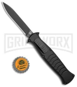 AKC X-treme EVO Black OTF Automatic Knife - Black Plain -Akc AKC X treme EVO OTF Auto Black Black BHQ 105415 jr bottlecap large