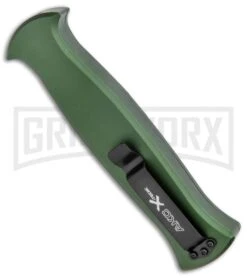 AKC X-treme EVO Green OTF Automatic Knife - Satin Plain -Akc AKC X treme EVO OTF Auto Green Satin DE Dagger BHQ 134949 jr side 2 large 1