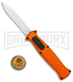 AKC X-treme EVO Orange OTF Automatic Knife - Satin Plain -Akc AKC X treme EVO OTF Auto Orange Satin BHQ 114657 jr bottlecap large