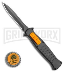 AKC X-treme EVO Black / Orange Slide OTF Automatic Knife - Black Plain Dagger -Akc AKC X treme EVO OTF Automatic Knife Black Orange Slide 3.5 Black Dagger BHQ 119626 LS Bottlecap large