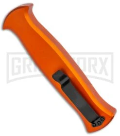 AKC X-treme EVO Orange OTF Automatic Knife - Black Plain -Akc AKC X treme Evo Auto Orange Black BHQ 105416 jr side large