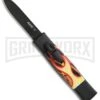 AKC Minion Concord Flames OTF Automatic Knife - Black Flat -Akc AKC minion concord flames black flat BHQ 19002 jr large