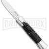 AKC 007 Concord Black OTF Automatic Knife Gray/Black - Spear Point Satin -Akc Minion Concord Polish Black OTF Auto Flat Satin Plain GX 35509 jr large