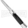 AKC 077 Concord Polish/Black OTF Automatic Knife - Dagger Satin Plain -Akc akc 3 sinatra silver dagger large