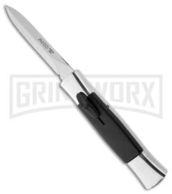 AKC 077 Concord Polish/Black OTF Automatic Knife - Dagger Satin Plain