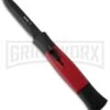 AKC 077 Concord Black/Red OTF Automatic Knife - Dagger Black Plain -Akc akc 770 black red inserts large