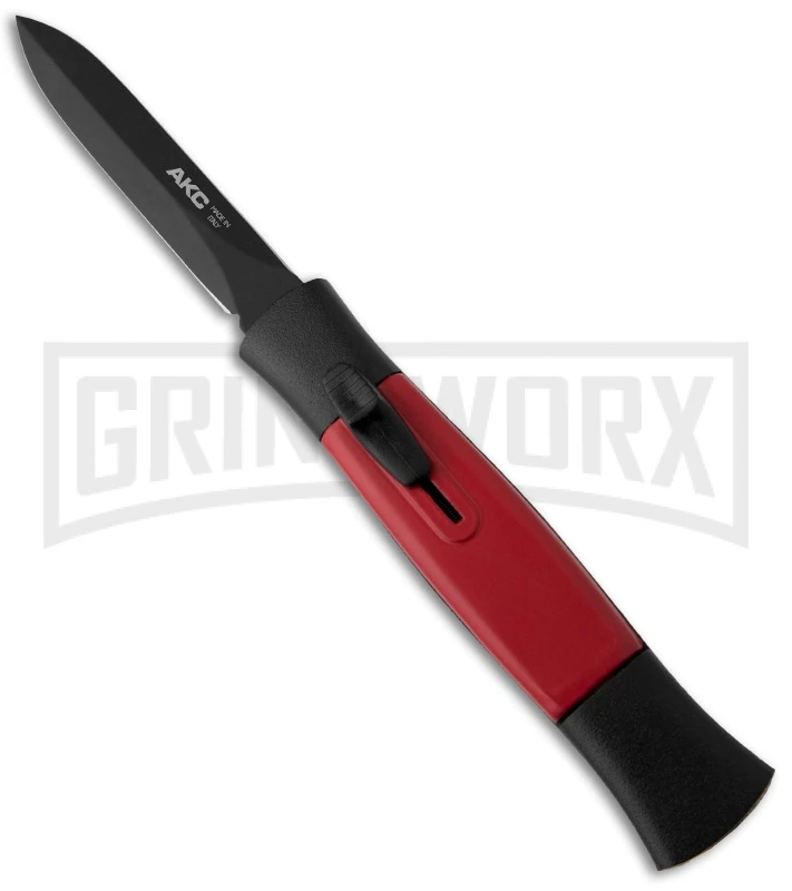 AKC 077 Concord Black/Red OTF Automatic Knife - Dagger Black Plain 3 AKC 077 Concord Black/Red OTF Automatic Knife - Dagger Black Plain