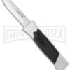 AKC 777 Blackfinger Brushed Aluminum OTF Automatic Knife - Dagger Polish Plain -Akc akc 777 blackfinger silver large
