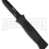 AKC 777 Blackfinger Tactical Black OTF Automatic Knife - Dagger Black Plain -Akc akc 777 blackfinger tactical large