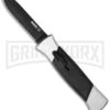 AKC 777 Blackfinger Brushed Aluminum OTF Automatic Knife - Black Plain 1 AKC 777 Blackfinger Brushed Aluminum OTF Automatic Knife - Black Plain -Akc akc 777 flat black large