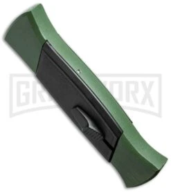 AKC 777 Blackfinger Green/Black OTF Automatic Knife - Flat Grind Satin Plain 7 AKC 777 Blackfinger Green/Black OTF Automatic Knife - Flat Grind Satin Plain -Akc akc 777 green satin flat side cm large