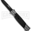 AKC 777 Blackfinger Jolly Roger OTF Automatic Knife - Black Dagger Plain -Akc akc 777 jolly roger black dagger cm large