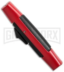 AKC Concord Red/Black OTF Automatic Knife - Satin Flat -Akc akc concord 007 red satin flat bottom cm large