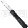 AKC Concord Black OTF Automatic Knife - Flat Grind Satin Plain 2 AKC Concord Black OTF Automatic Knife - Flat Grind Satin Plain -Akc akc concord black silver flat large
