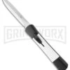 AKC Concord Black/White OTF Automatic Knife - Dagger Satin Plain