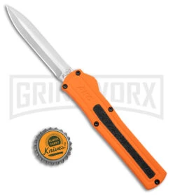 AKC F-20 Orange D/A OTF Dagger Automatic Knife - Satin Plain 9 AKC F-20 Orange D/A OTF Dagger Automatic Knife - Satin Plain -Akc akc f 20 da otf auto black Orange aluminum Satin dagger BHQ 177350 jr bottlecap large