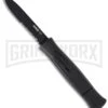 AKC 077 Concord Black OTF Automatic Knife - Flat Black Serr -Akc akc italian 770 8 da black otf ser large