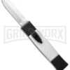 AKC Minion Concord Black/White OTF Automatic Knife - Dagger Satin Plain -Akc akc minion black white satin dagger cm bhq 31104 jr large