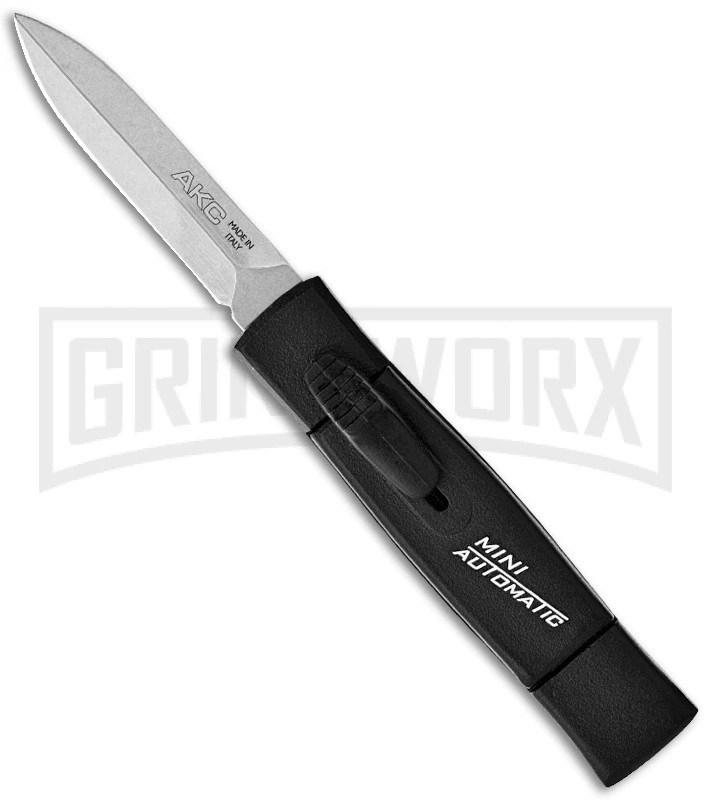AKC Minion Concord Black OTF Automatic Knife - Dagger Satin Plain 3 AKC Minion Concord Black OTF Automatic Knife - Dagger Satin Plain