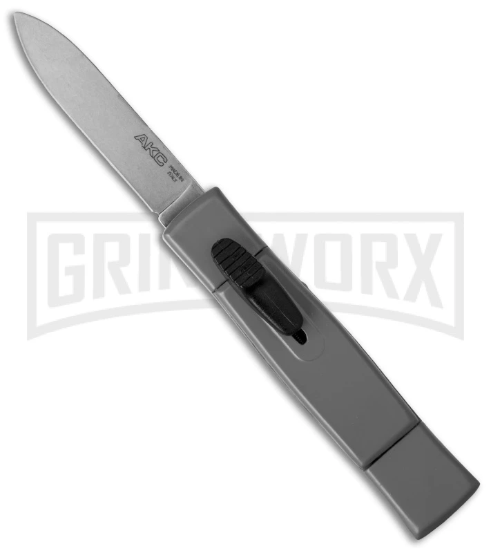 AKC Minion Concord Gray OTF Automatic Knife - Satin Plain 3 AKC Minion Concord Gray OTF Automatic Knife - Satin Plain
