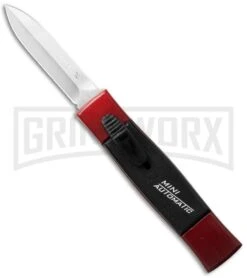 AKC Minion Concord Red/Black OTF Automatic Knife - Dagger Satin Plain
