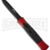AKC 077 Concord Red/Black OTF Automatic Knife - Dagger Black Plain -Akc akc oft red black double edge plain large