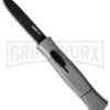 AKC 077 Gray OTF Automatic Knife - Black Flat -Akc akc otf 077 black flat grey dl large