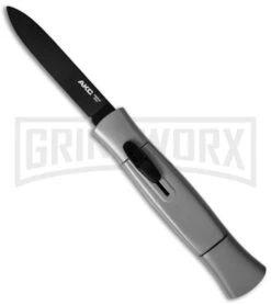 Akc 45 AKC 077 Gray OTF Automatic Knife - Black Flat