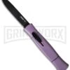 AKC 077 Purple OTF Automatic Knife - Black Flat -Akc akc otf 077 black flat purple dl large